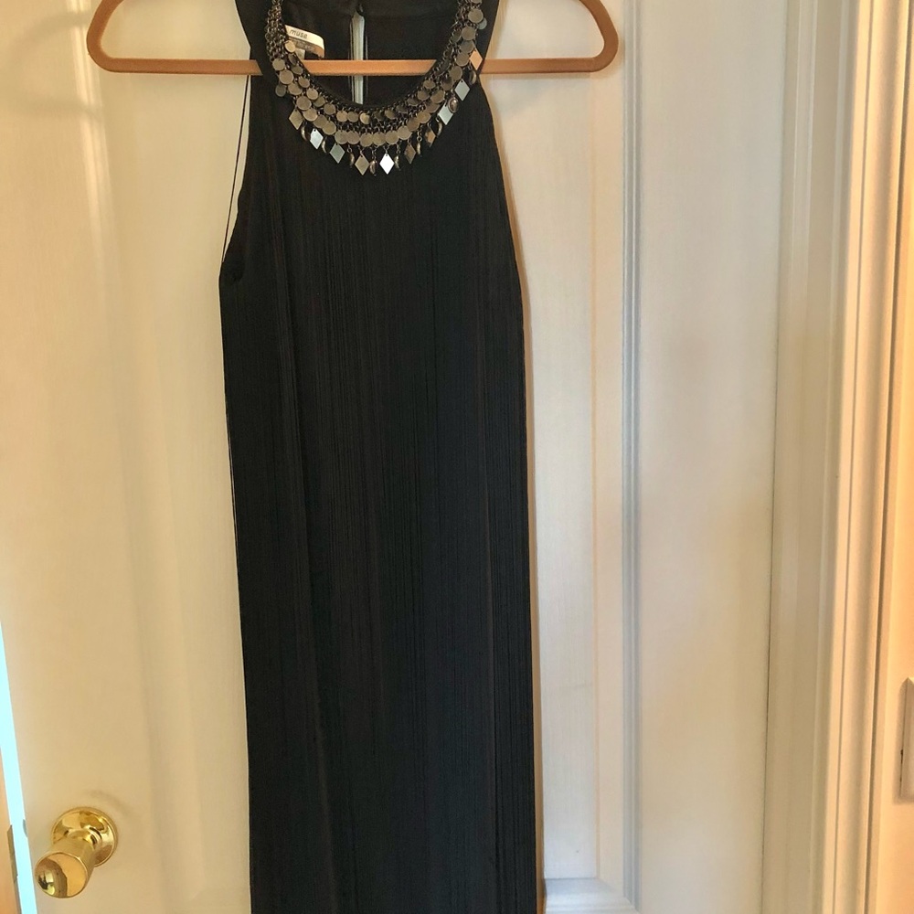 Boston proper back fringe party dress.